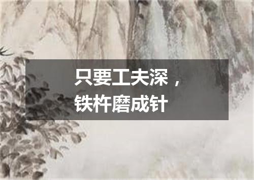 只要工夫深，铁杵磨成针