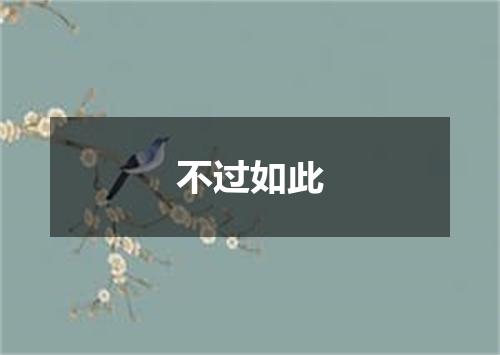 不过如此
