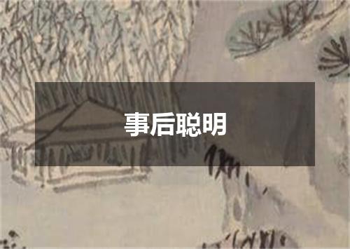 事后聪明