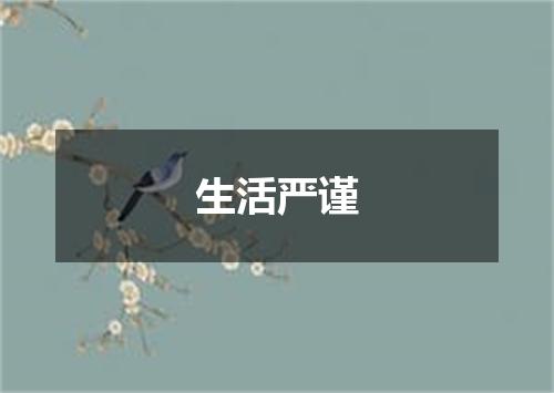 生活严谨
