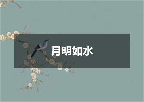 月明如水