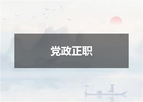 党政正职
