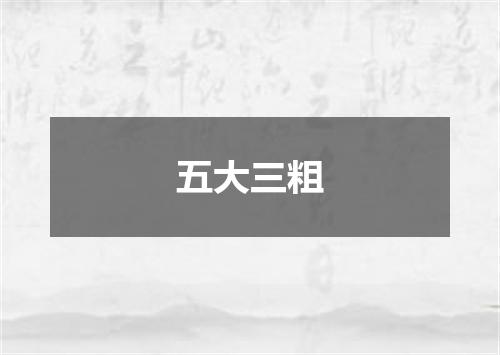五大三粗