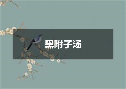 黑附子汤