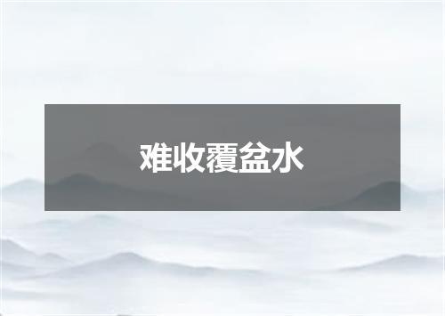 难收覆盆水