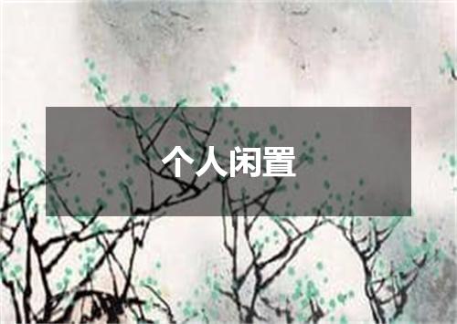 个人闲置
