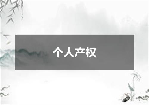 个人产权