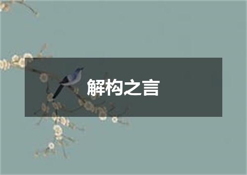 解构之言