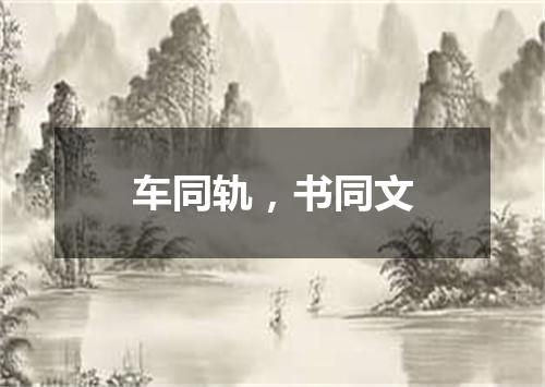 车同轨，书同文