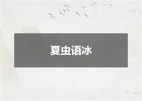 夏虫语冰