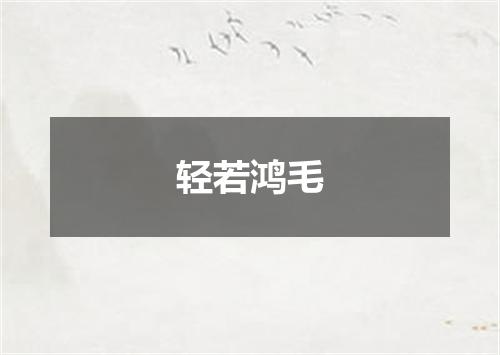 轻若鸿毛