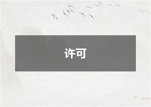许可
