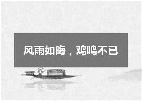 风雨如晦，鸡鸣不已