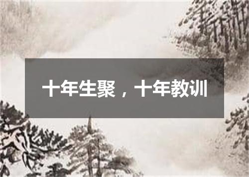 十年生聚，十年教训