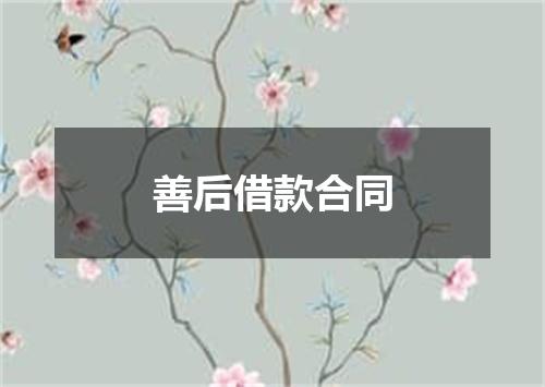 善后借款合同