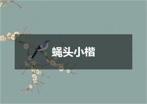 蝇头小楷