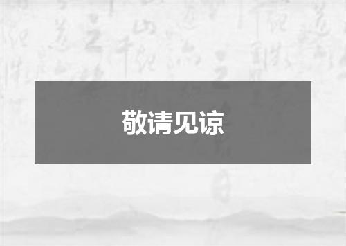 敬请见谅