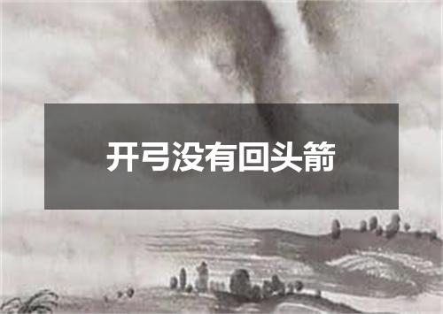 开弓没有回头箭