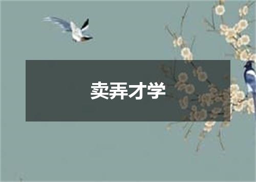 卖弄才学