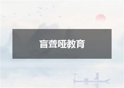 盲聋哑教育