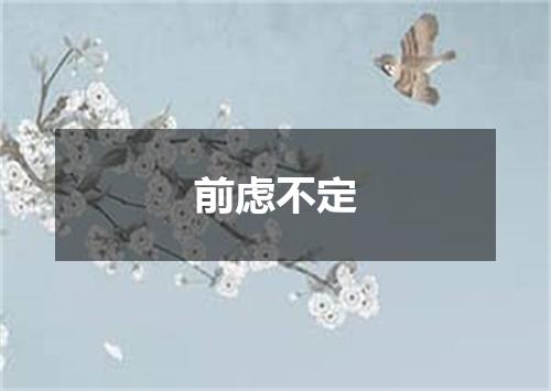前虑不定