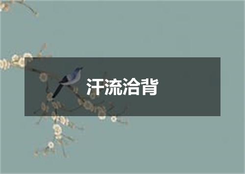 汗流洽背
