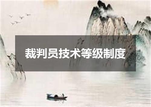 裁判员技术等级制度
