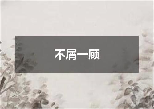 不屑一顾