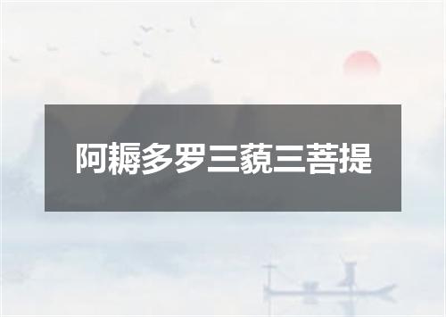 阿耨多罗三藐三菩提