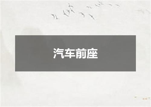 汽车前座