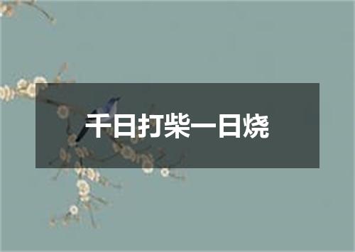千日打柴一日烧