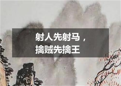 射人先射马，擒贼先擒王
