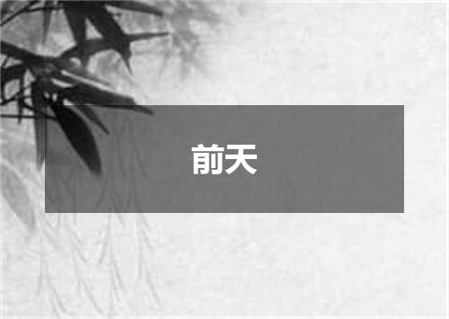 前天