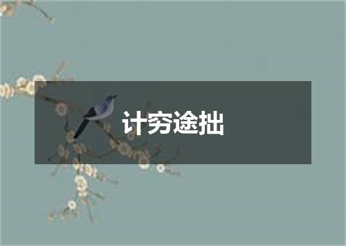 计穷途拙
