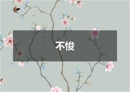 不悛