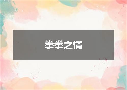 拳拳之情