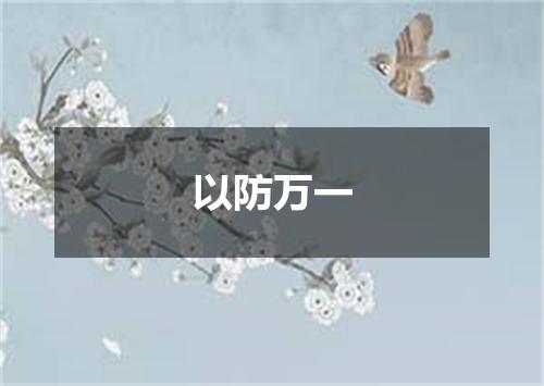 以防万一