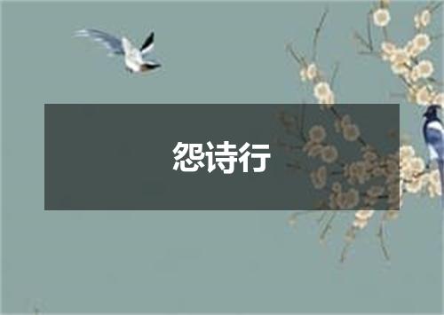 怨诗行