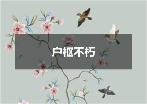 户枢不朽