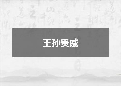 王孙贵戚