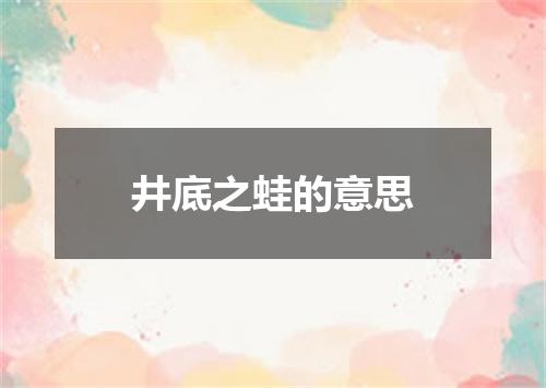 井底之蛙的意思