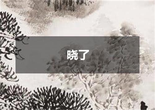 晓了