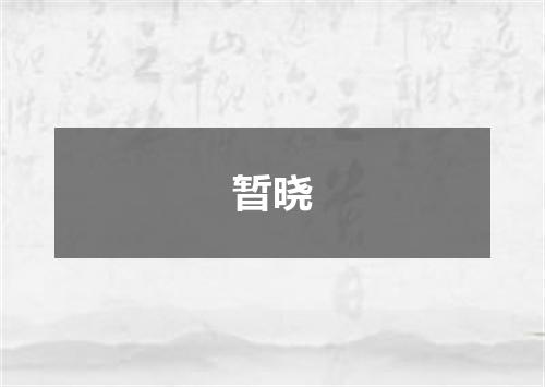 暂晓
