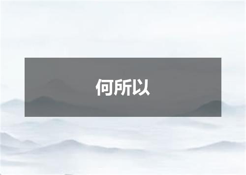 何所以