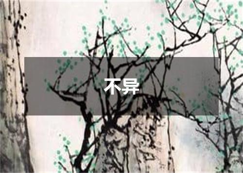 不异