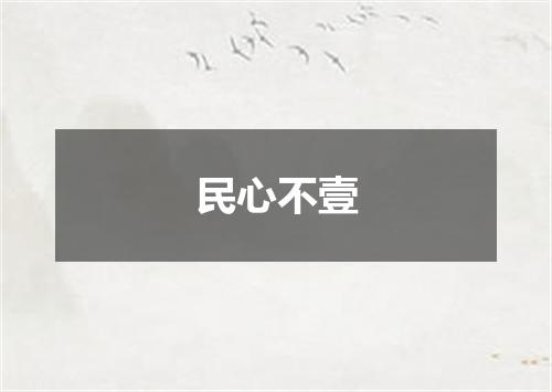 民心不壹