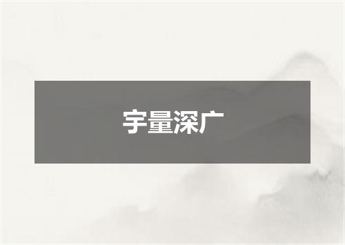 宇量深广