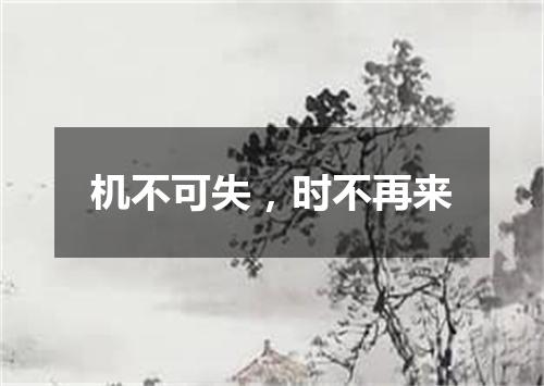 机不可失，时不再来