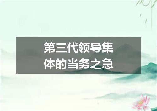 第三代领导集体的当务之急