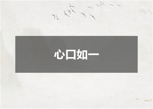 心口如一